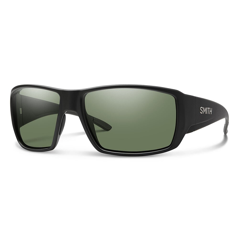 Smith Guides Choice Small Sunglasses ChromaPop Polarized in Matte Black with Grey Green